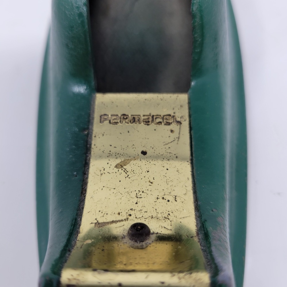 Vintage Permacel Cast Iron Tape Dispenser Green Industrial Heavy Duty MCM Desk - Picture 8 of 10